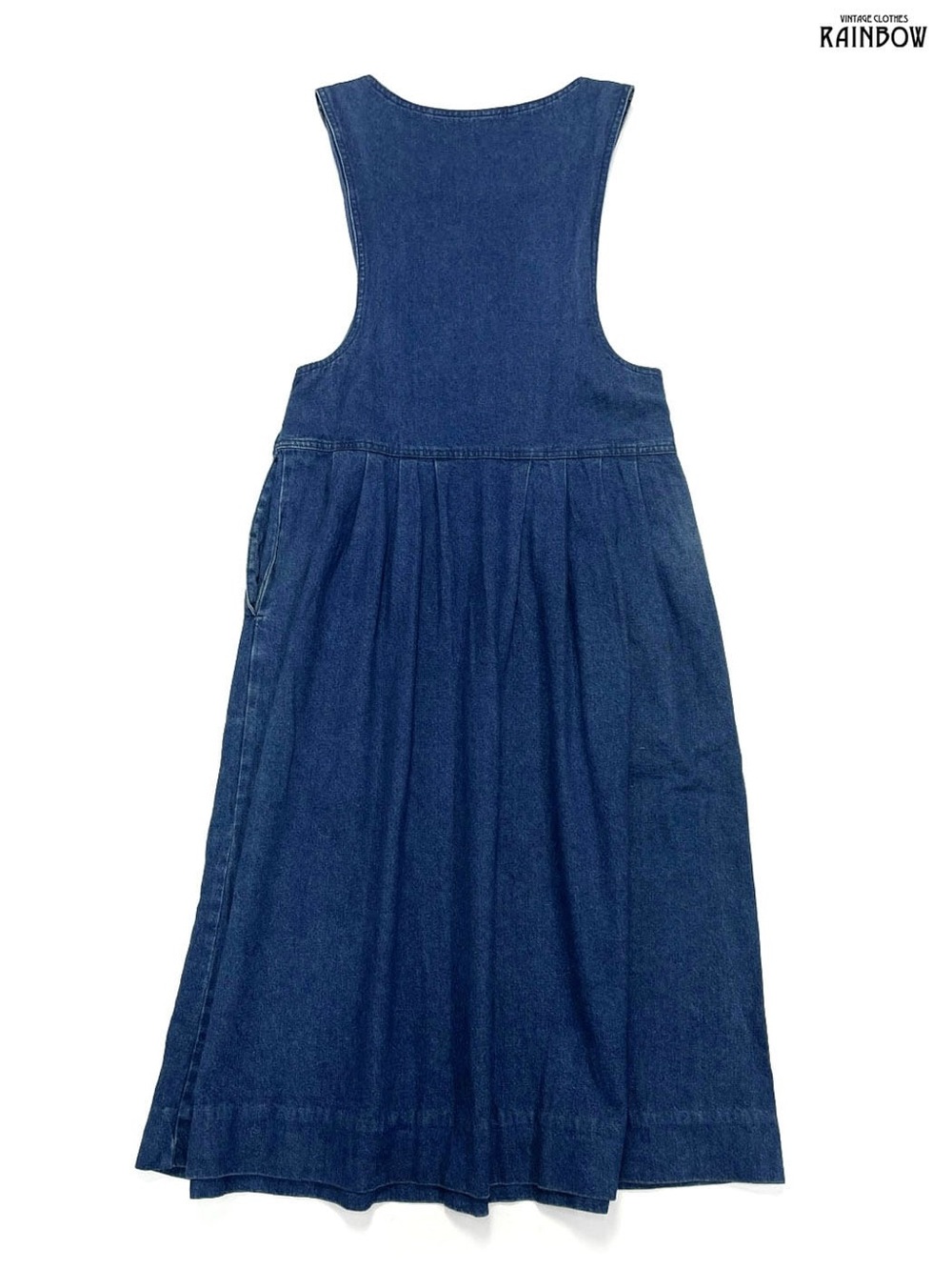 vintage 80’s Woolrich MADE IN THE USA blue denim dress 100% cotton Size Medium - Picture 3 of 12